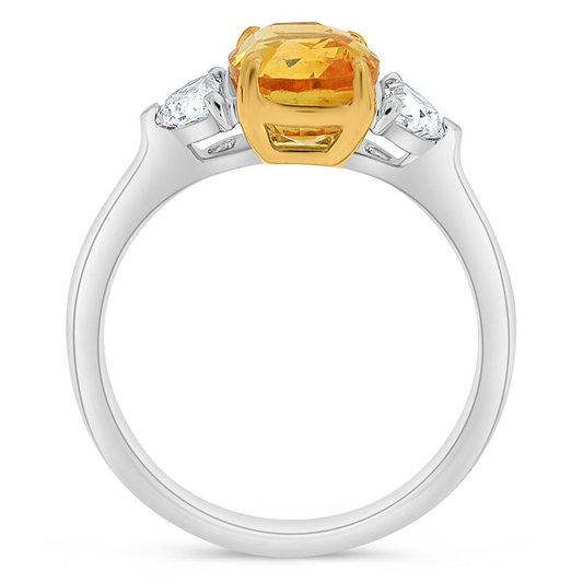Cushion Yellow Sapphire Ring — view 2