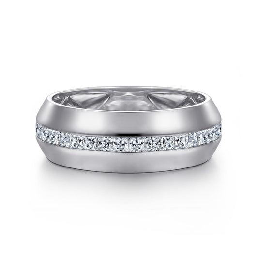 14K White Gold Diamond Mens Wedding Ring in High Polish Finish — Gabriel & Co. MR20064W44JJ
