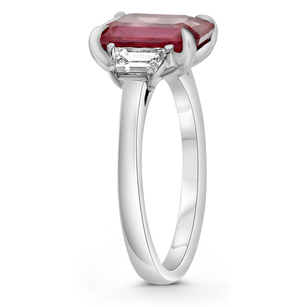 Emerald Cut Ruby Ring — view 6