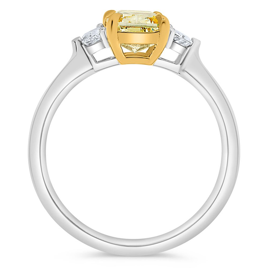 Radiant Fancy Yellow Diamond Ring — view 2