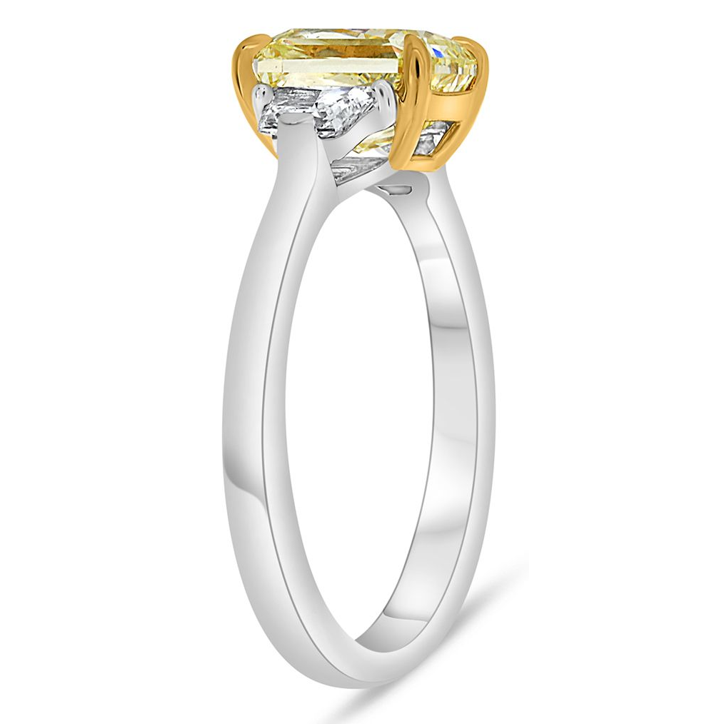 Radiant Fancy Yellow Diamond Ring — view 3