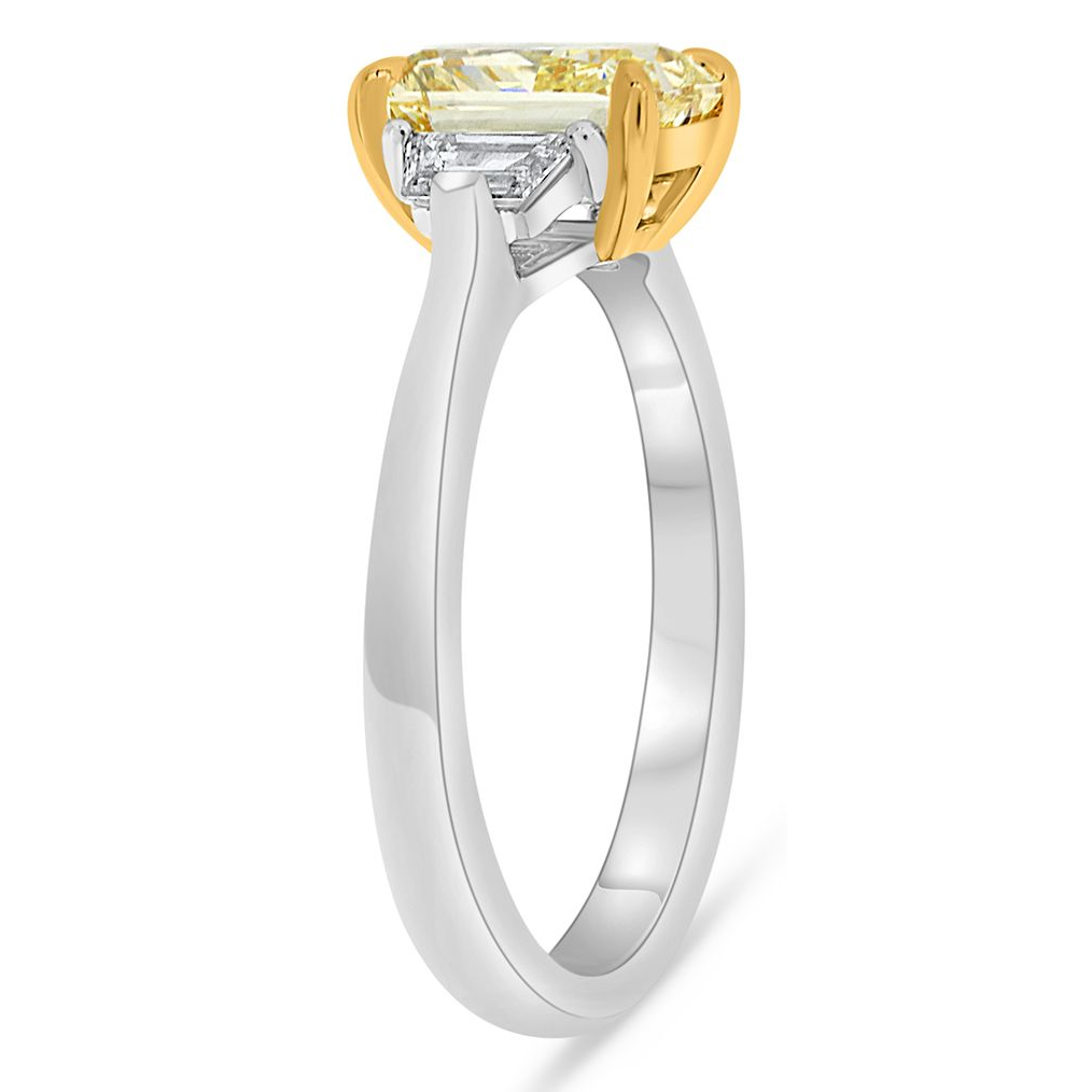 Radiant Fancy Yellow Diamond Ring — view 3