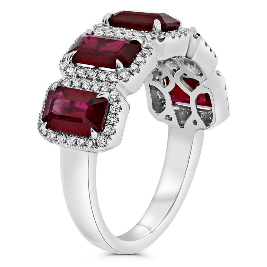 Emerald Cut Ruby Ring — view 3