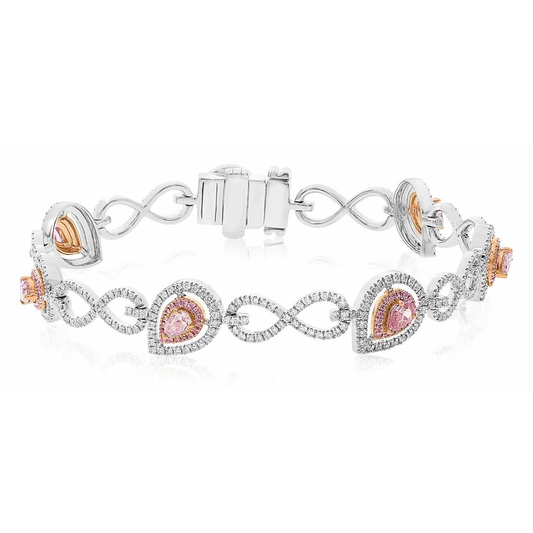 Mixed Shape Pink Diamond Bracelet — view 2
