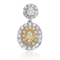 Oval Fancy Yellow Diamond Earring — view 3