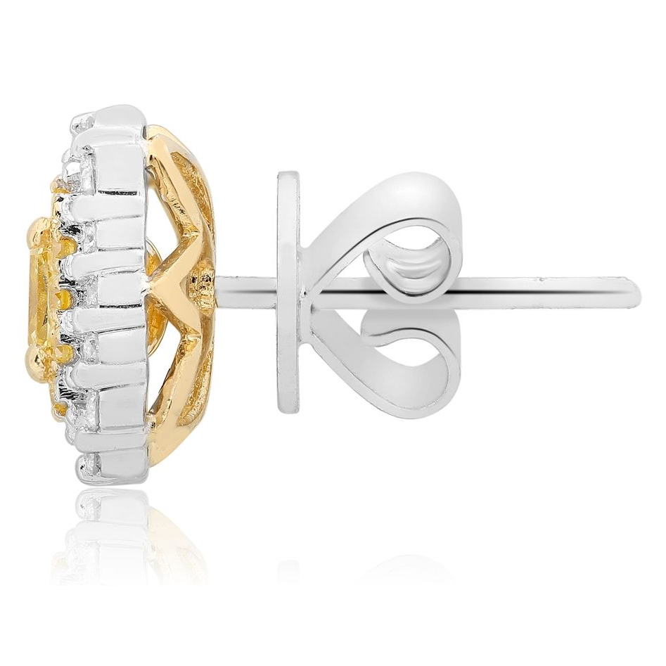 Radiant Fancy Yellow Diamond Earring — view 2