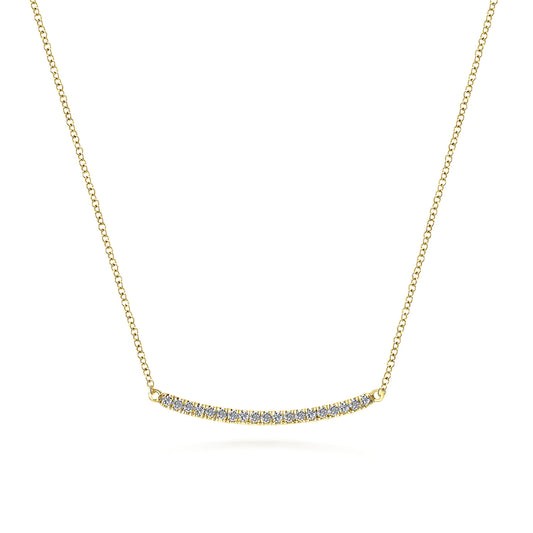 14K Yellow Gold Diamond Bar Necklace — Gabriel & Co. NK4273Y45JJ