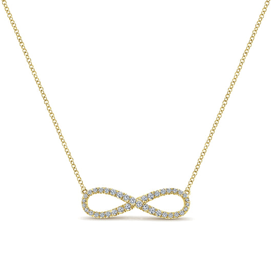 14K Yellow Gold Diamond Infinity Symbol Pendant Necklace — Gabriel & Co. NK5290Y45JJ