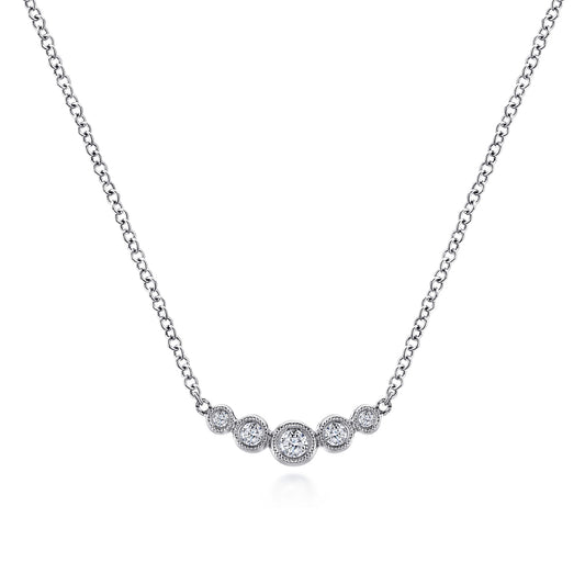 14K White Gold Curved Diamond Bar Necklace — Gabriel & Co. NK5424W45JJ