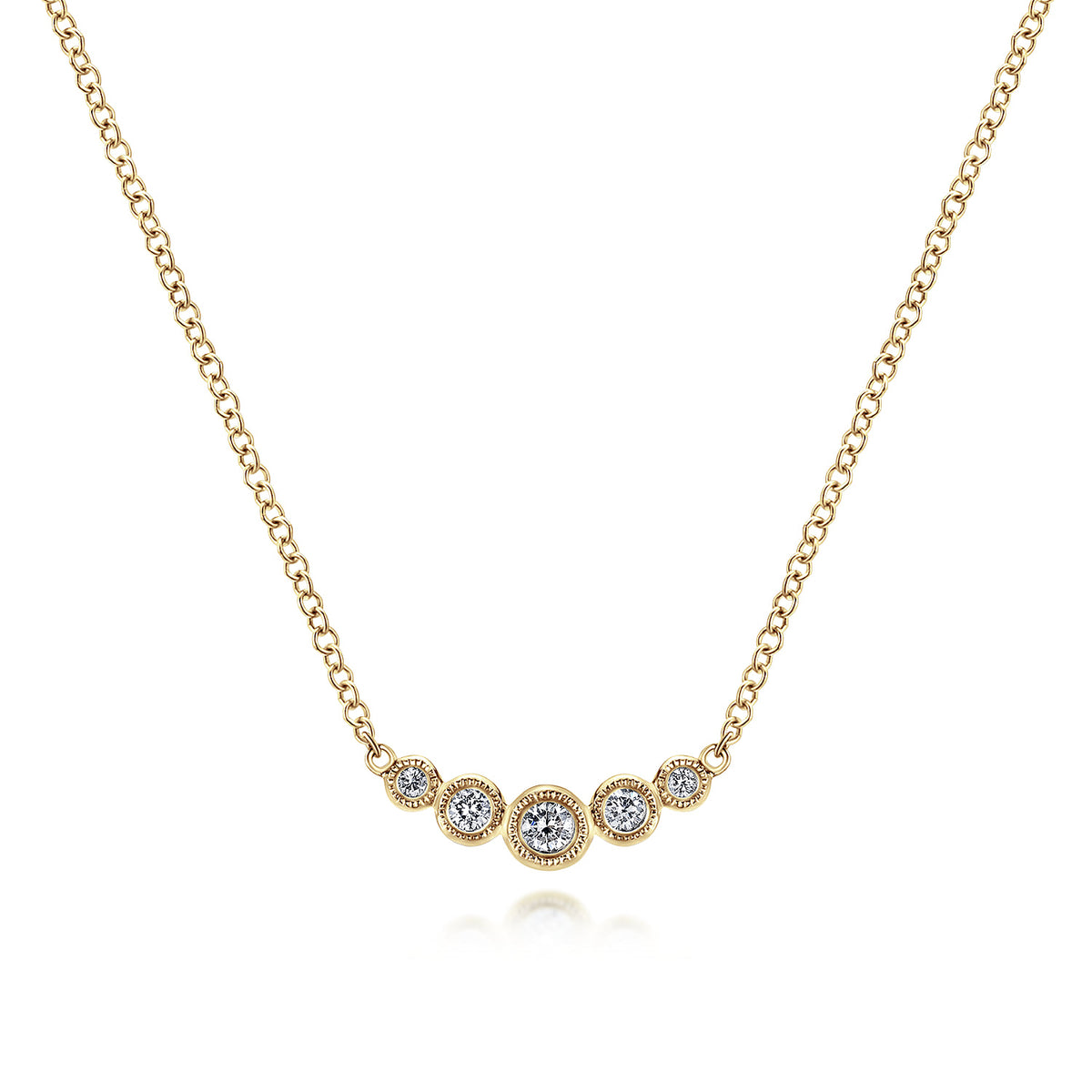 14K Yellow Gold Diamond Bar Necklace, 0.1ct — Gabriel & Co. NK5424Y45JJ