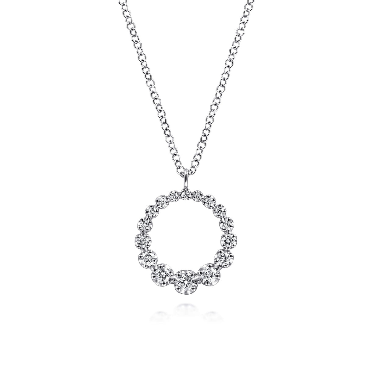 14K White Gold Diamond Pendant Necklace — Gabriel & Co. NK6214W45JJ