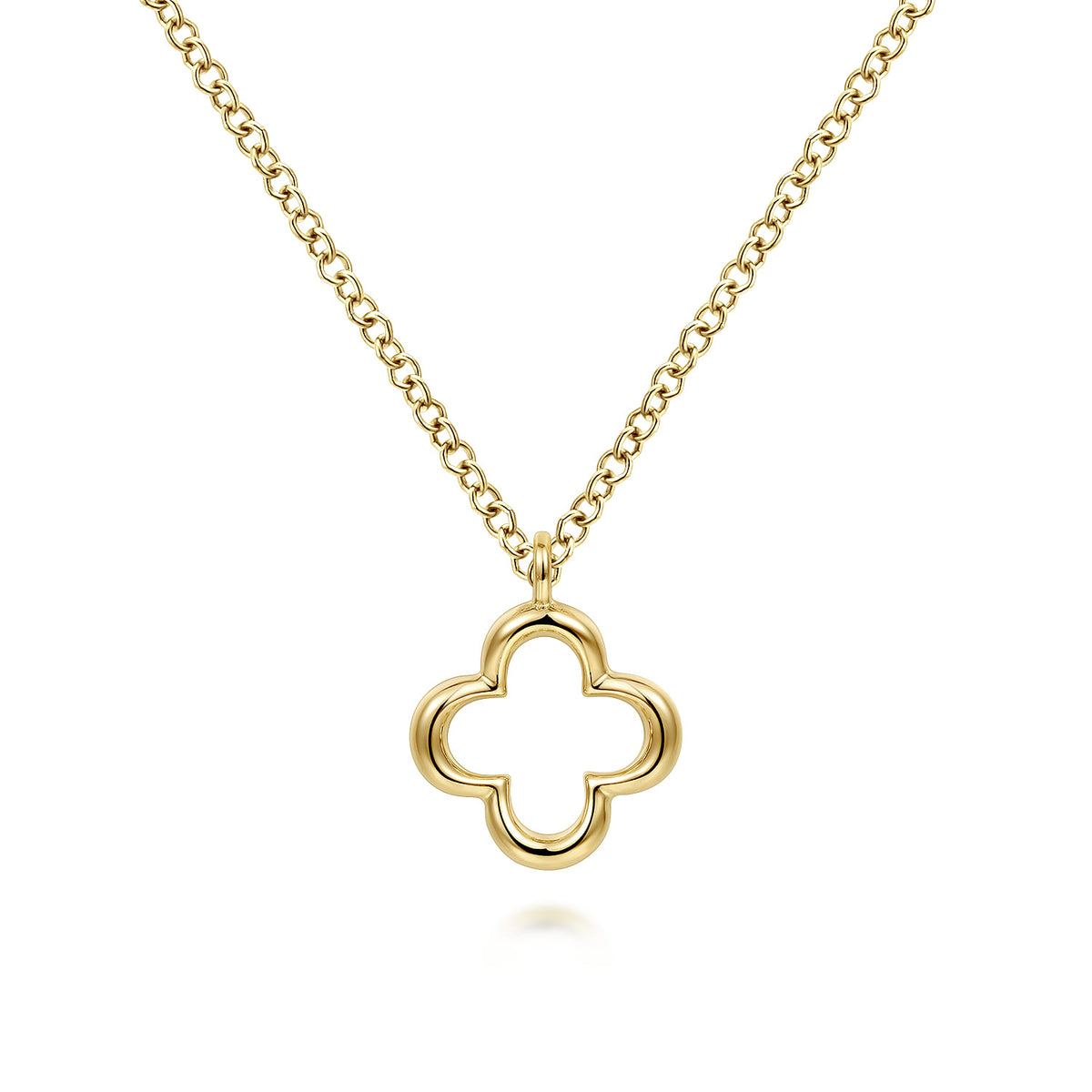 Pendant Necklace Clover 14K Yellow Gold — Gabriel & Co. NK6399Y4JJJ