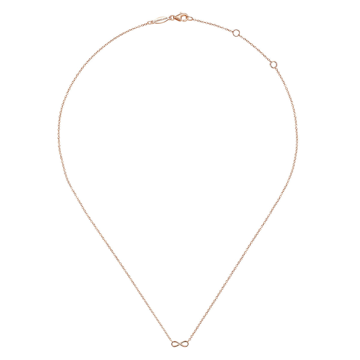 14K Rose Gold Infinity Pendant Necklace — Gabriel & Co. NK6434K4JJJ