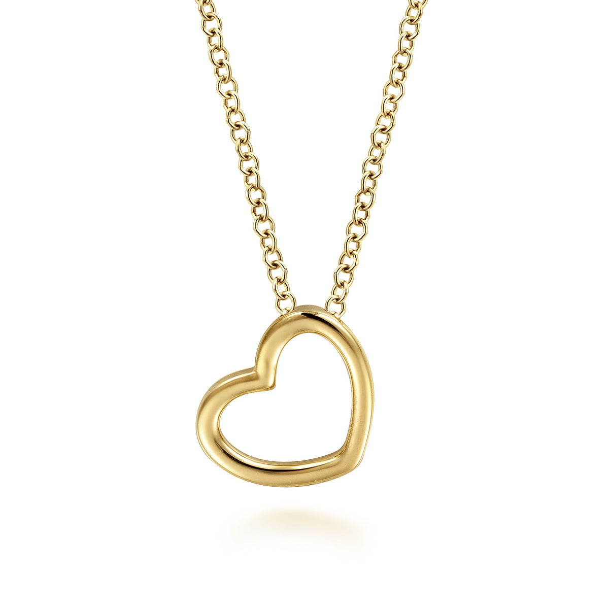 14K Yellow Gold Heart Pendant Necklace — Gabriel & Co. NK6522Y4JJJ
