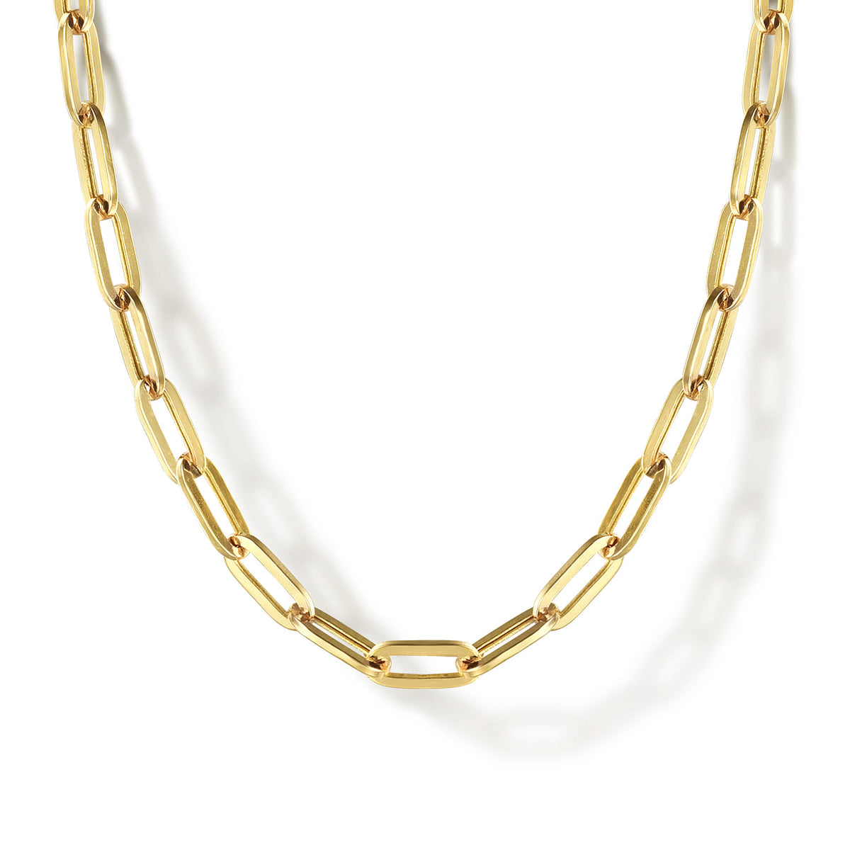 14K Yellow Gold Paper Clip Chain Necklace — Gabriel & Co. NK6769H-17Y4JJJ