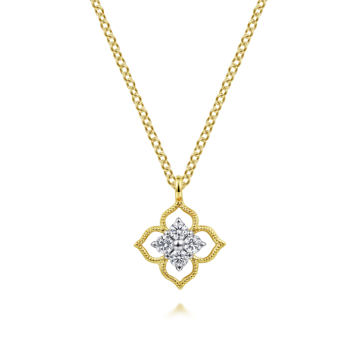 14K Yellow Gold Diamond Pendant Necklace — Gabriel & Co. NK6868Y45JJ