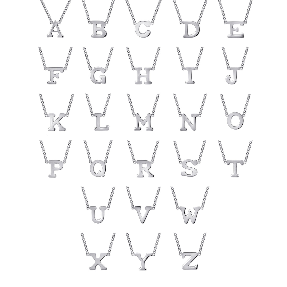14K White Gold C Initial Necklace — Gabriel & Co. NK6928C-W4JJJ