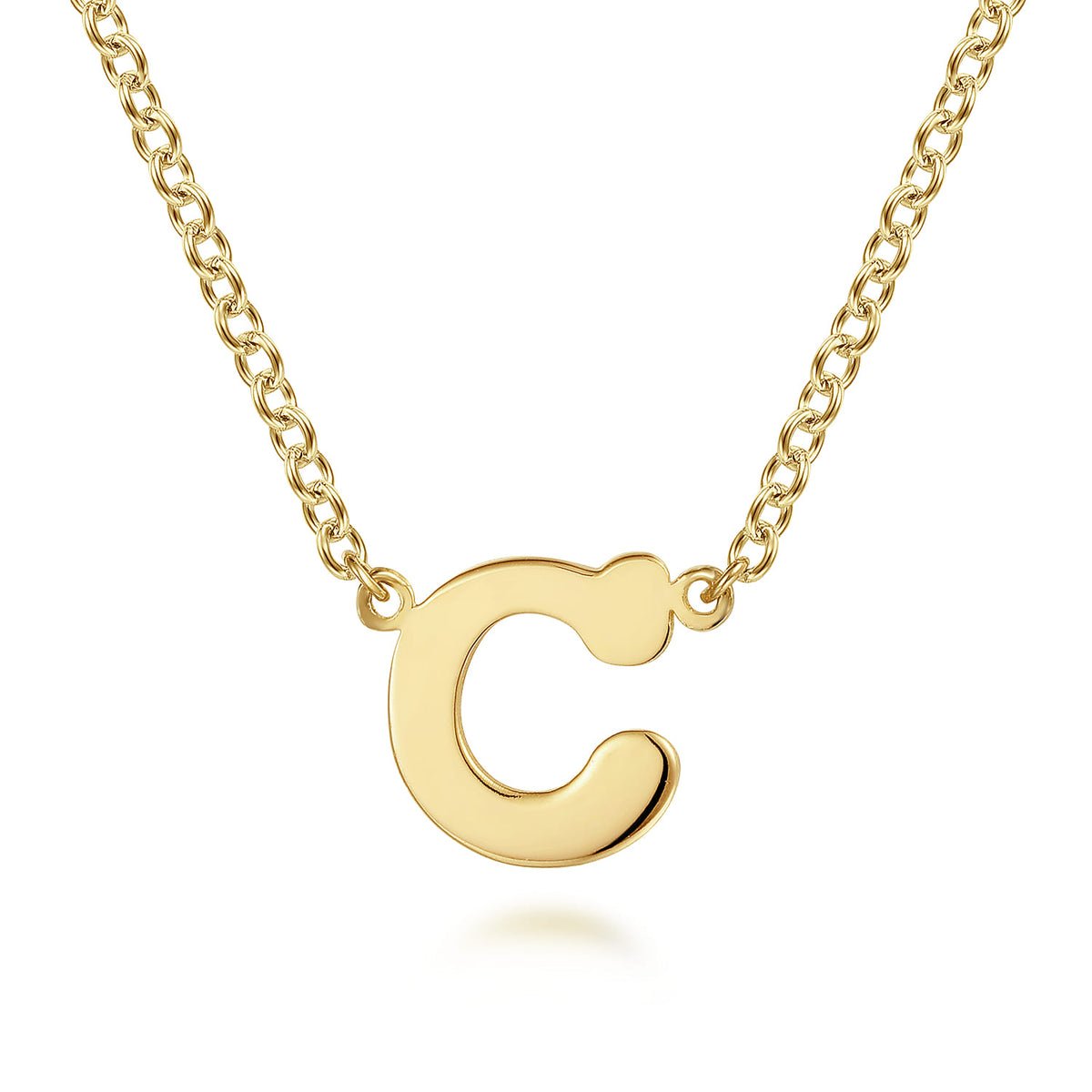 14K Yellow Gold C Initial Necklace — Gabriel & Co. NK6928C-Y4JJJ