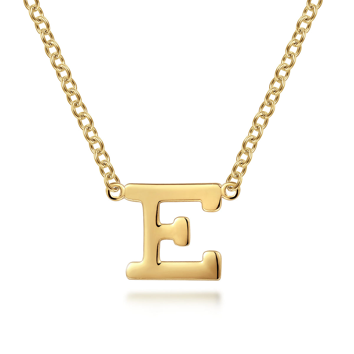 14K Yellow Gold E Initial Necklace — Gabriel & Co. NK6928E-Y4JJJ