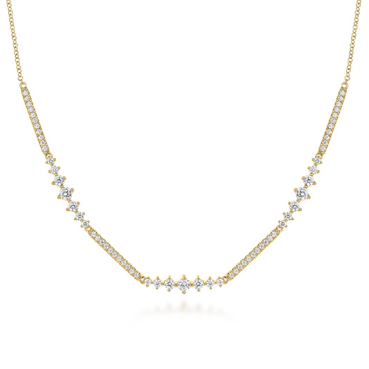 14K Yellow Gold Diamond Necklace — Gabriel & Co. NK6954Y45JJ