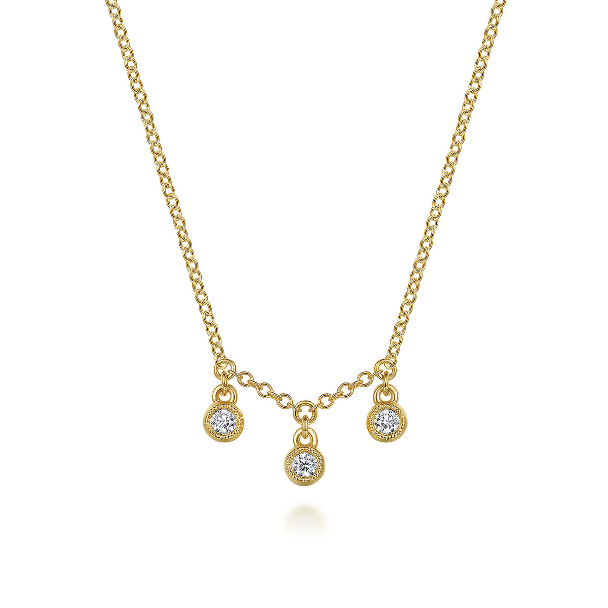 Pendant Necklace Drop 14K Yellow Gold Diamond 0.09ct — Gabriel & Co. NK7044Y45JJ