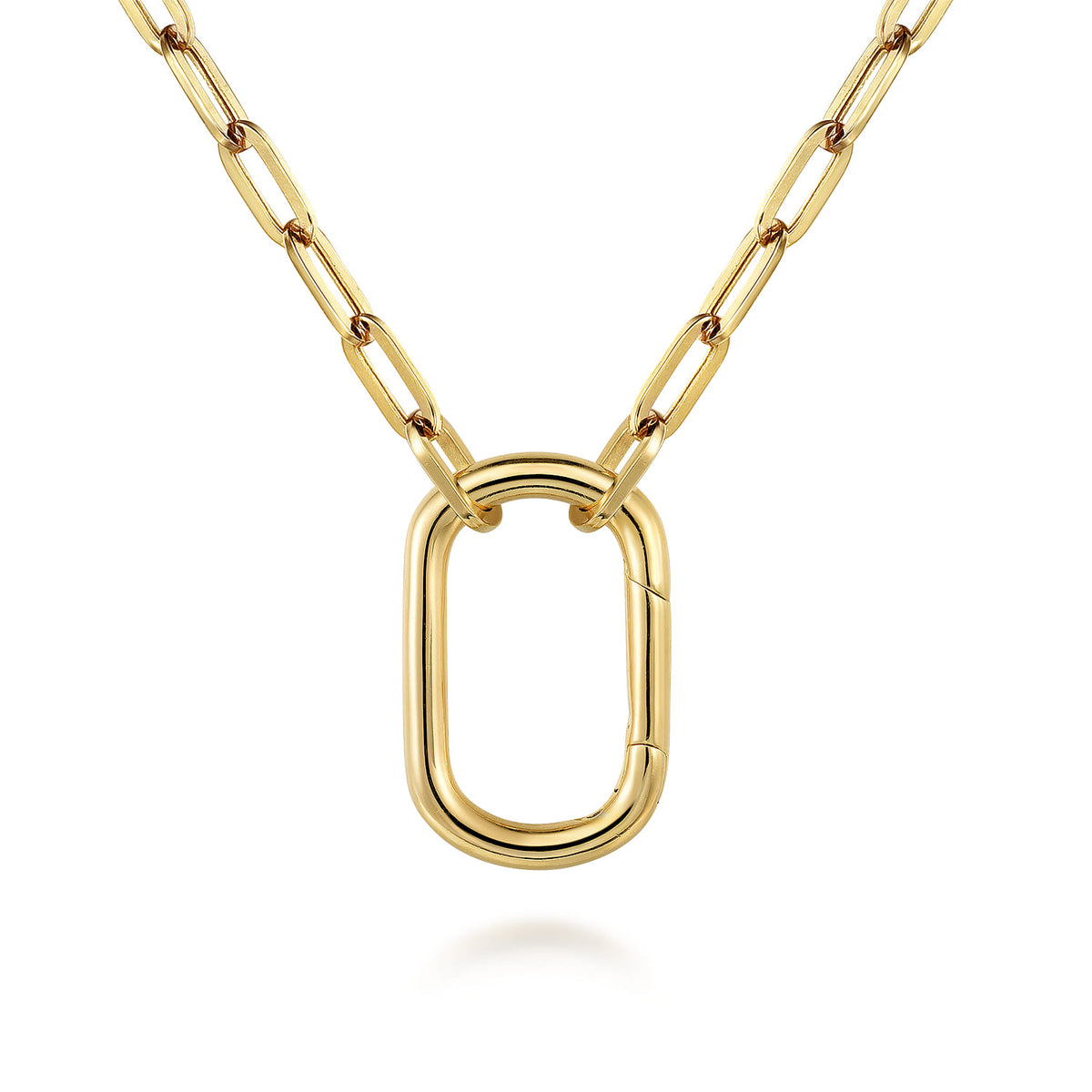 14K Yellow Gold Chain Necklace with Rectangle Drop — Gabriel & Co. NK7151Y4JJJ