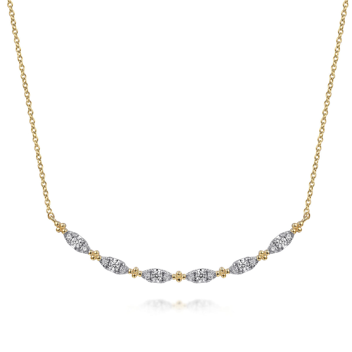 14K Yellow Gold Diamond Bar Necklace-Bujukan — Gabriel & Co. NK7184Y45JJ