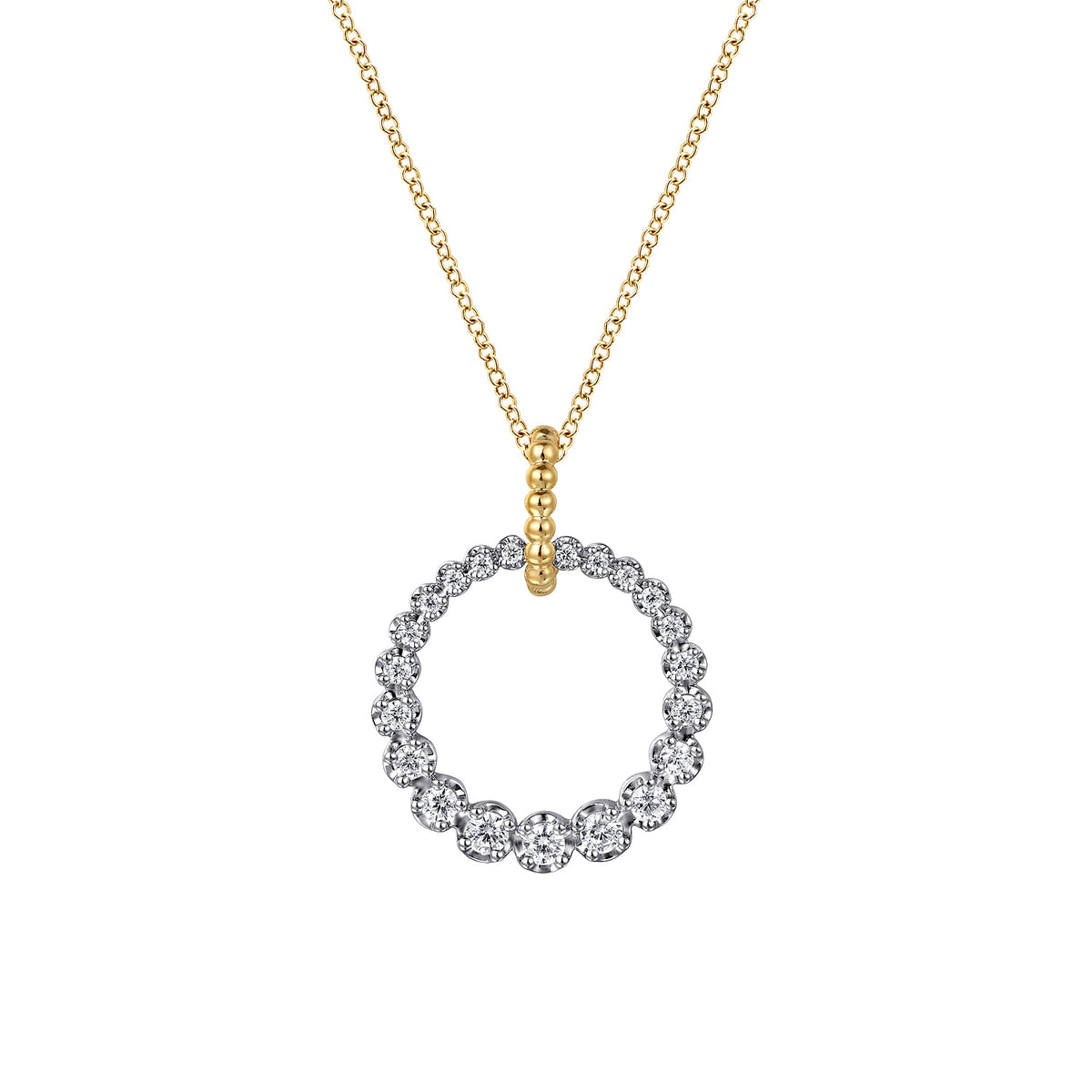 14K White & Yellow Gold Diamond Drop Necklace, 20mm-Bujukan — Gabriel & Co. NK7518M45JJ