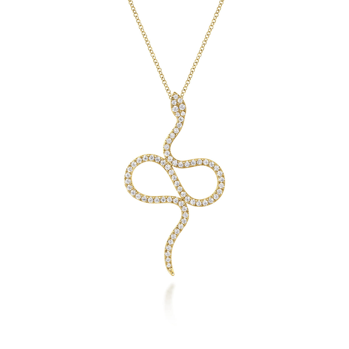 14K Yellow Gold Diamond Snake Pendant Necklace — Gabriel & Co. NK7587Y45JJ