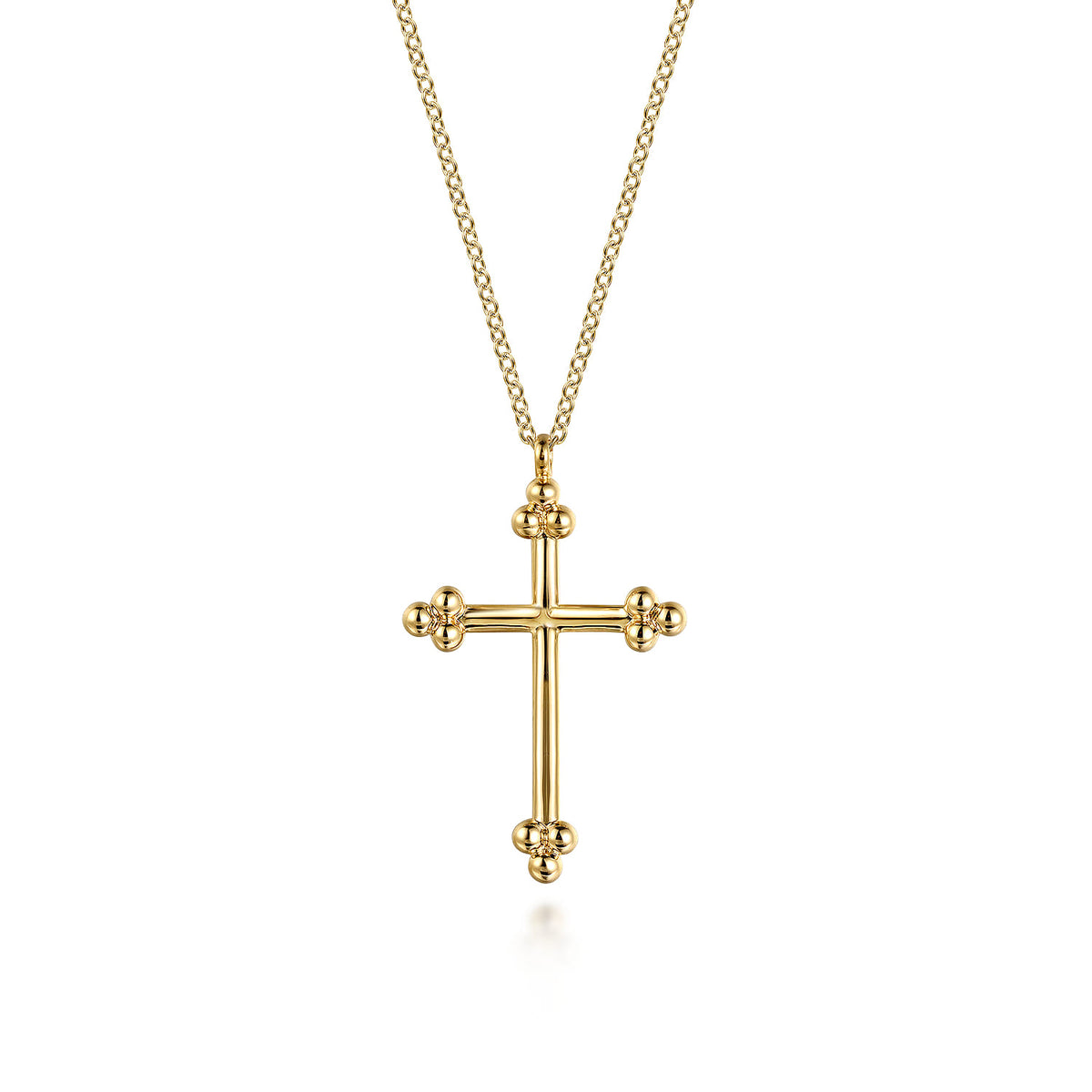14K Yellow Gold Cross Necklace, 24mm-Bujukan — Gabriel & Co. NK7668Y4JJJ