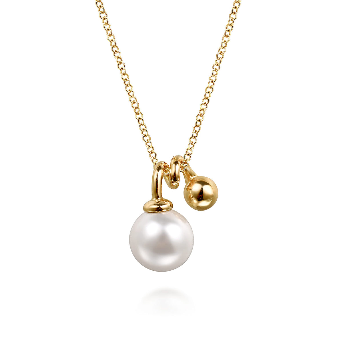 14K Yellow Gold Bujukan Bead and Pearl Pendant Necklace — Gabriel & Co. NK7789Y4JPL