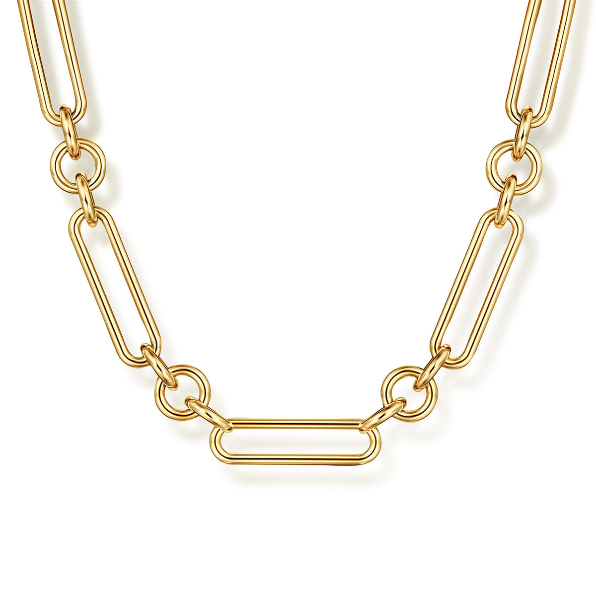 14K Yellow Gold Hollow Tube Link Chain Necklace — Gabriel & Co. NK7978Y4JJJ