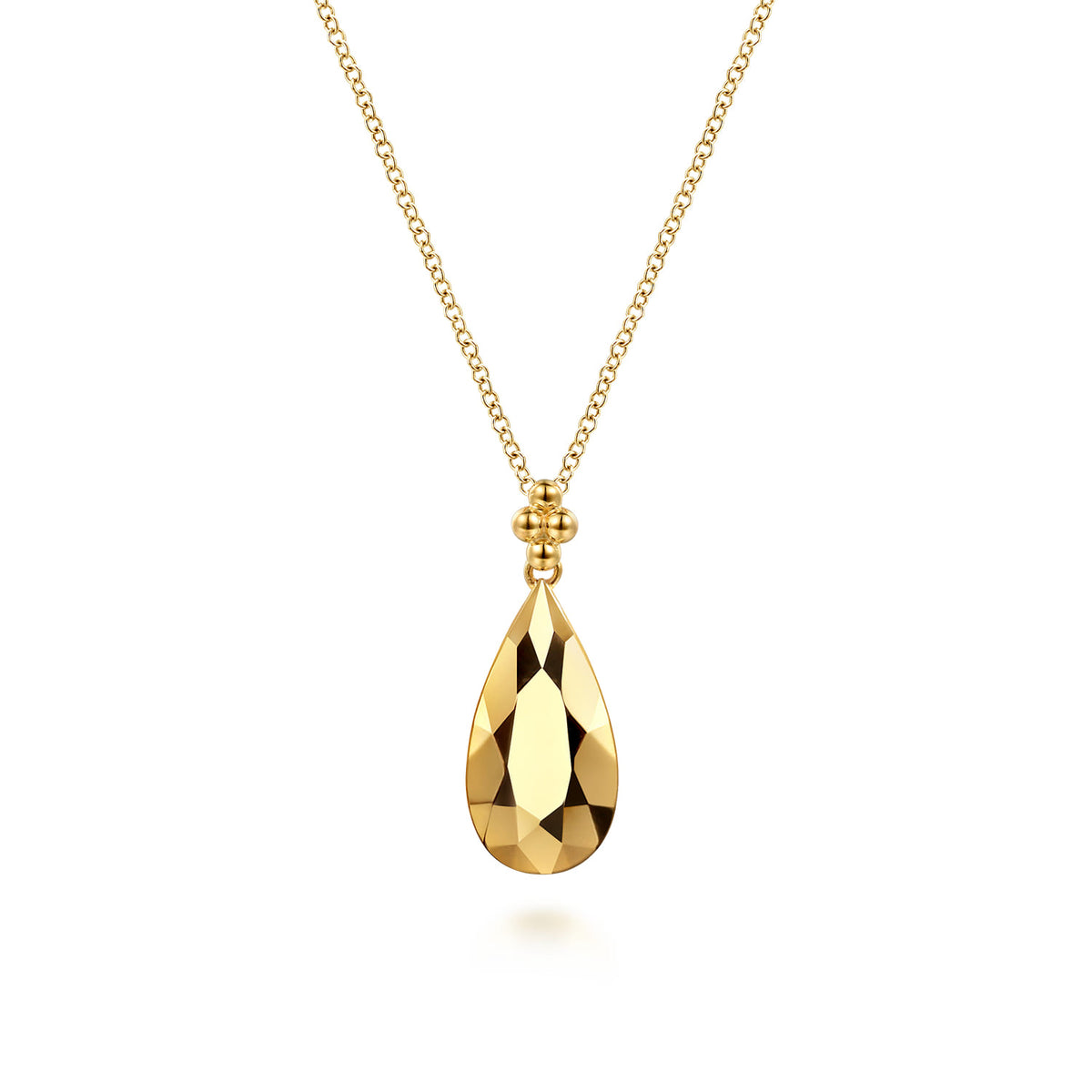 Pendant Necklace Teardrop 14K Yellow Gold Bujukan — Gabriel & Co. NK7988Y4JJJ