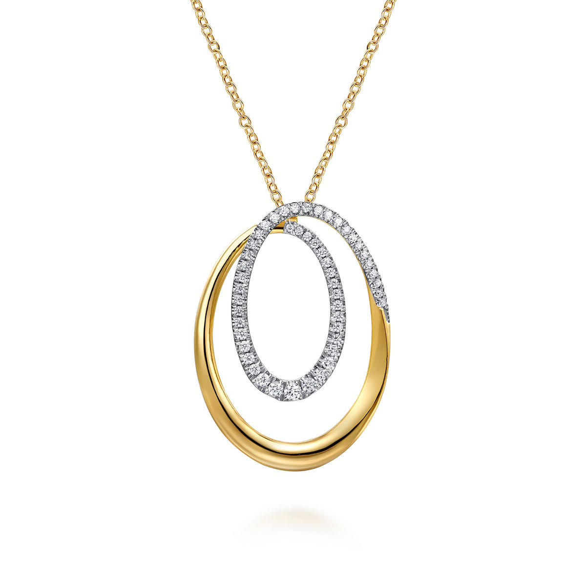 14K Yellow Gold Diamond Swirl Pendant Necklace — Gabriel & Co. NK8030Y45JJ