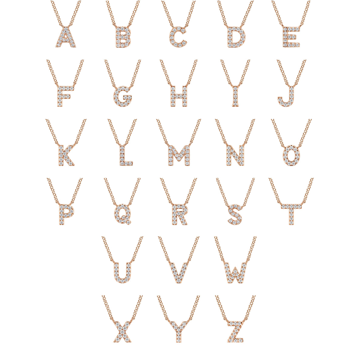 14K Pink Gold Diamond Y Initial Pendant Necklace — Gabriel & Co. NK8132Y-K45JJ