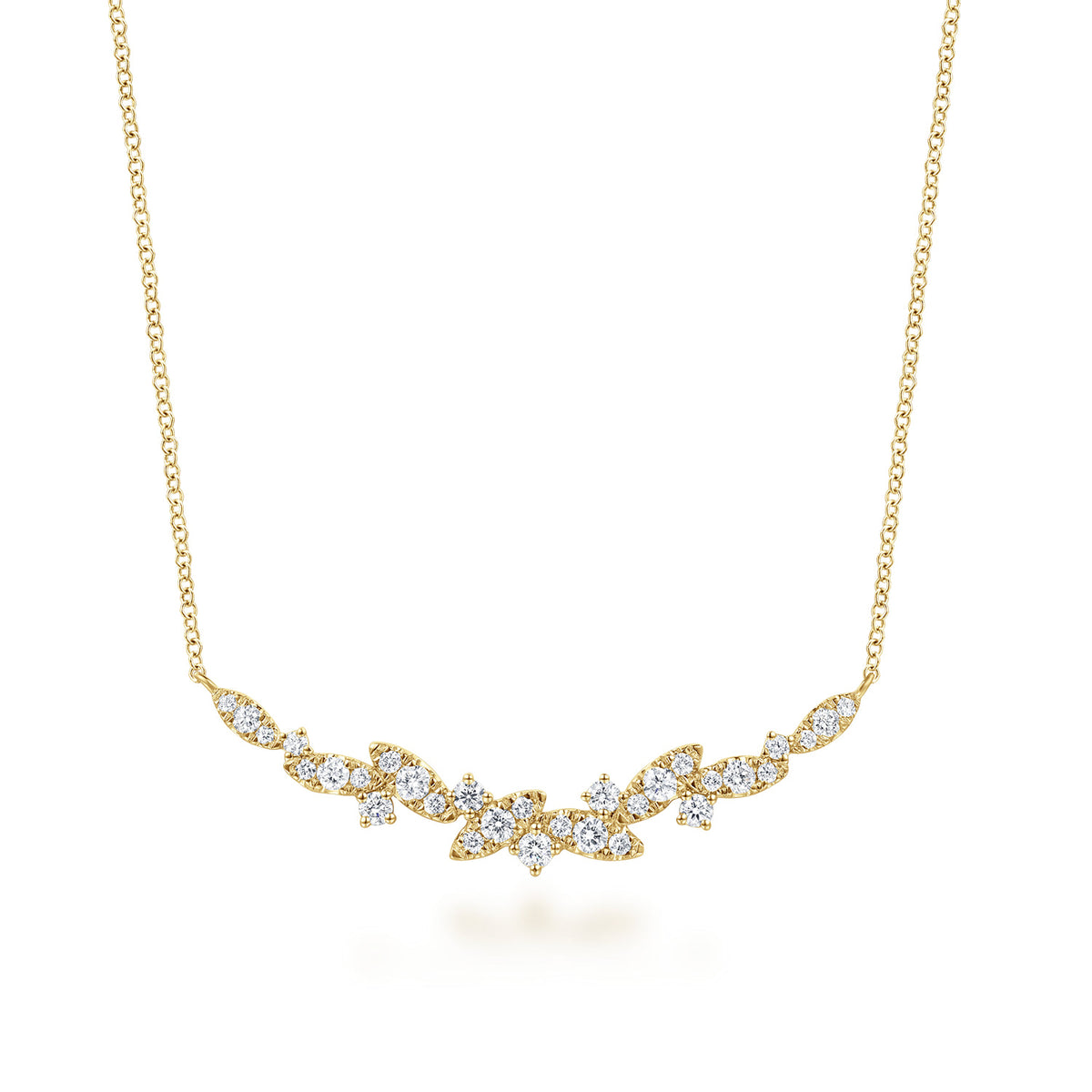 14K Yellow Gold Diamond Marquise Bar Necklace — Gabriel & Co. NK8311Y45JJ