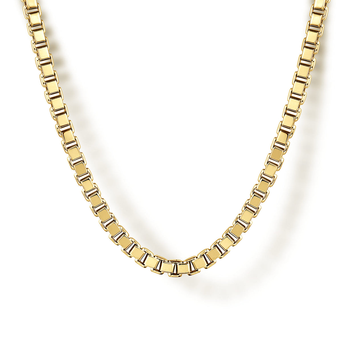 22 Inch 2.5mm 14K Yellow Gold Men's Solid Box Chain Necklace — Gabriel & Co. NKM2079-22Y4JJJ