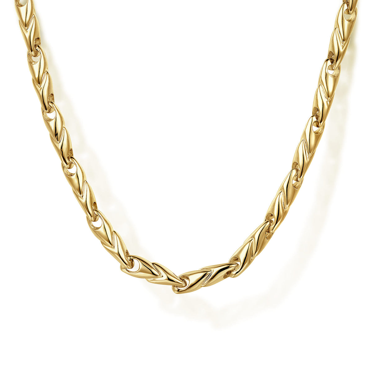22 Inch 3.2mm 14K Yellow Gold Men's Hollow Link Chain Necklace — Gabriel & Co. NKM6767-22Y4JJJ