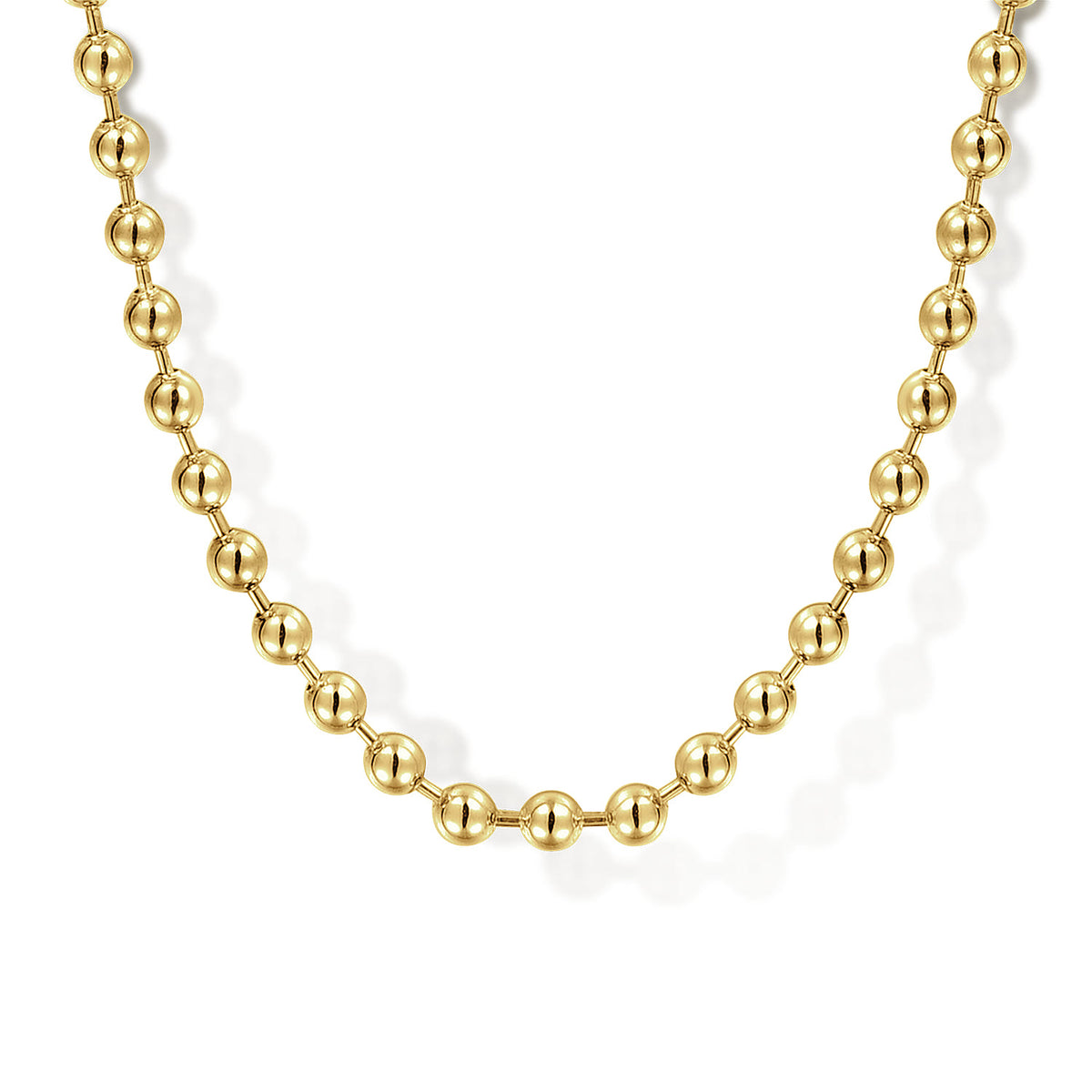 22 Inch 3mm 14K Yellow Gold Hollow Ball Chain Necklace — Gabriel & Co. NKM7154-22Y4JJJ
