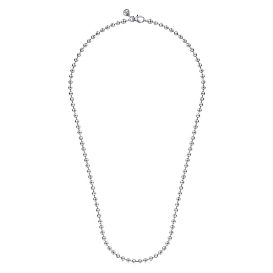 22 Inch 4mm 14K White Gold Mens Hollow Ball Chain Necklace — Gabriel & Co. NKM7155-22W4JJJ