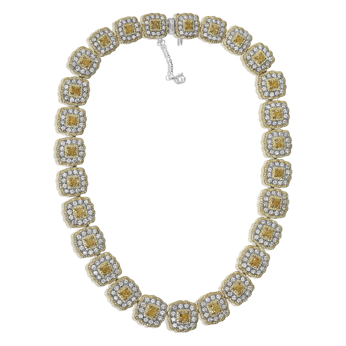 Cushion Fancy Yellow Diamond Necklace — view 1