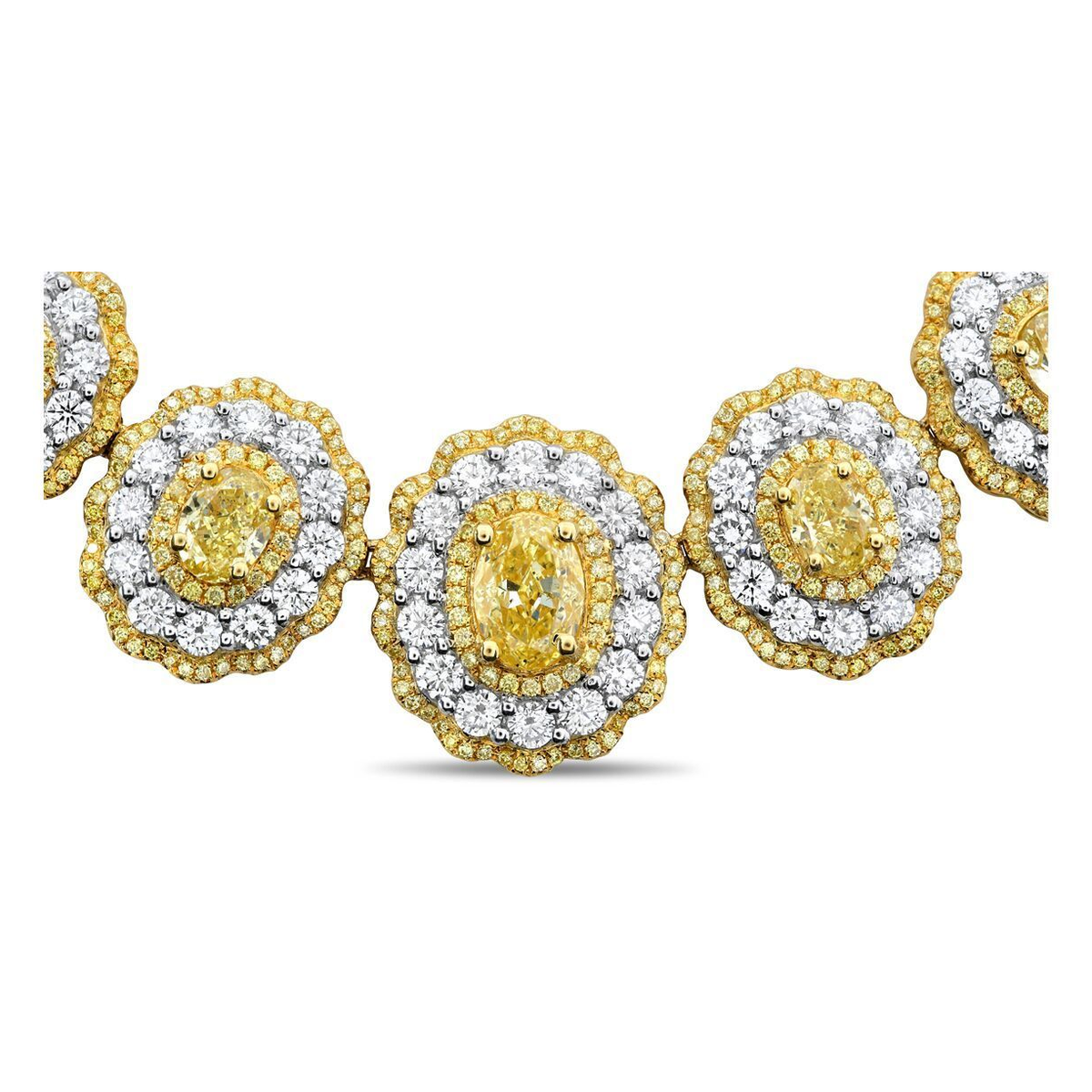 Oval Fancy Yellow Diamond Necklace — view 3