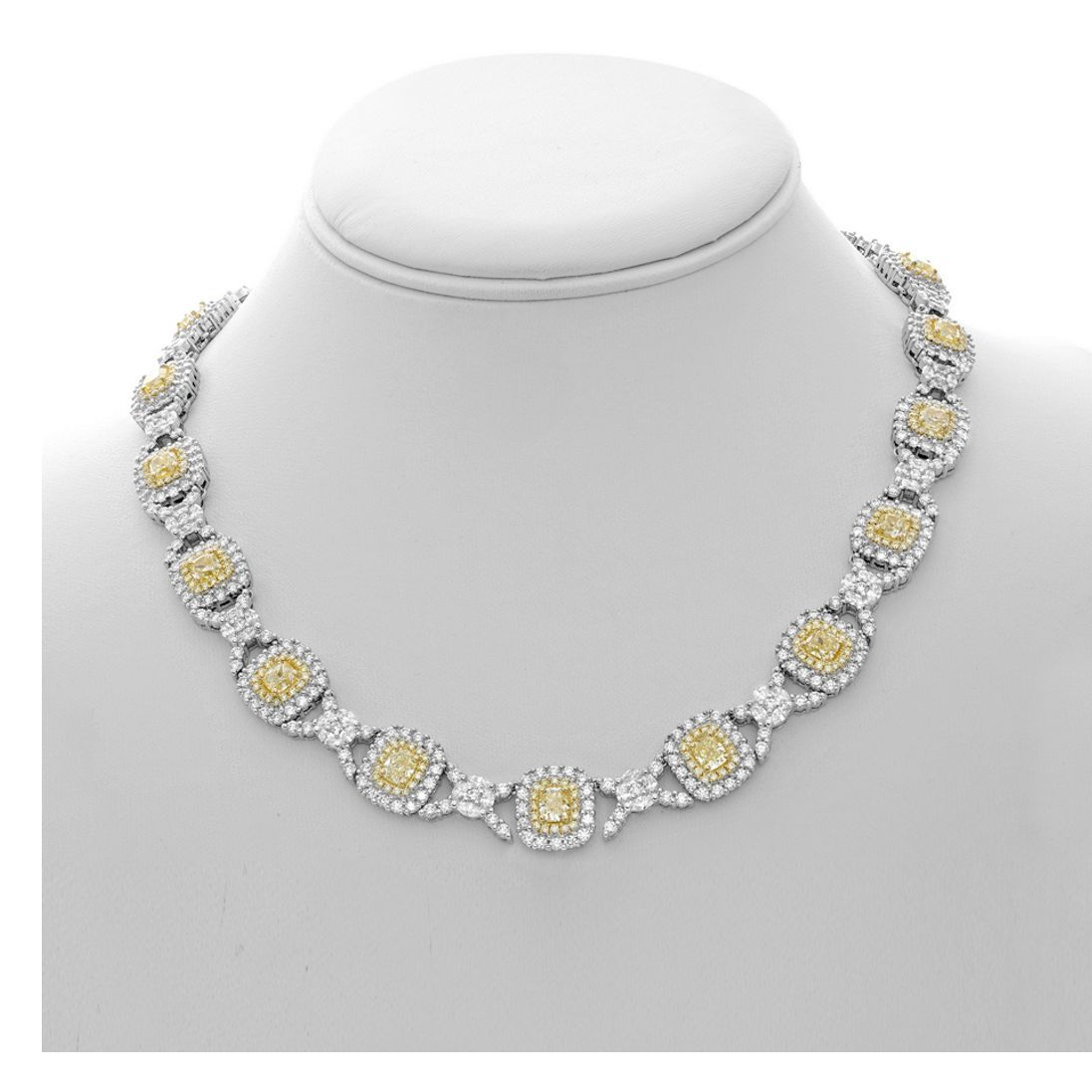 Cushion Fancy Yellow Diamond Necklace — view 3