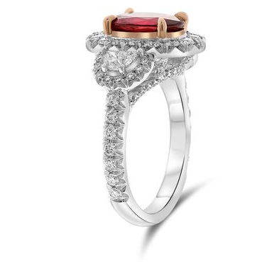 Platinum Ruby and Diamond Ring — view 3