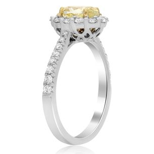 Oval Fancy Yellow Diamond Ring — view 3