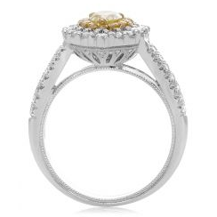 Pear Shape Fancy Yellow Diamond Ring — view 2