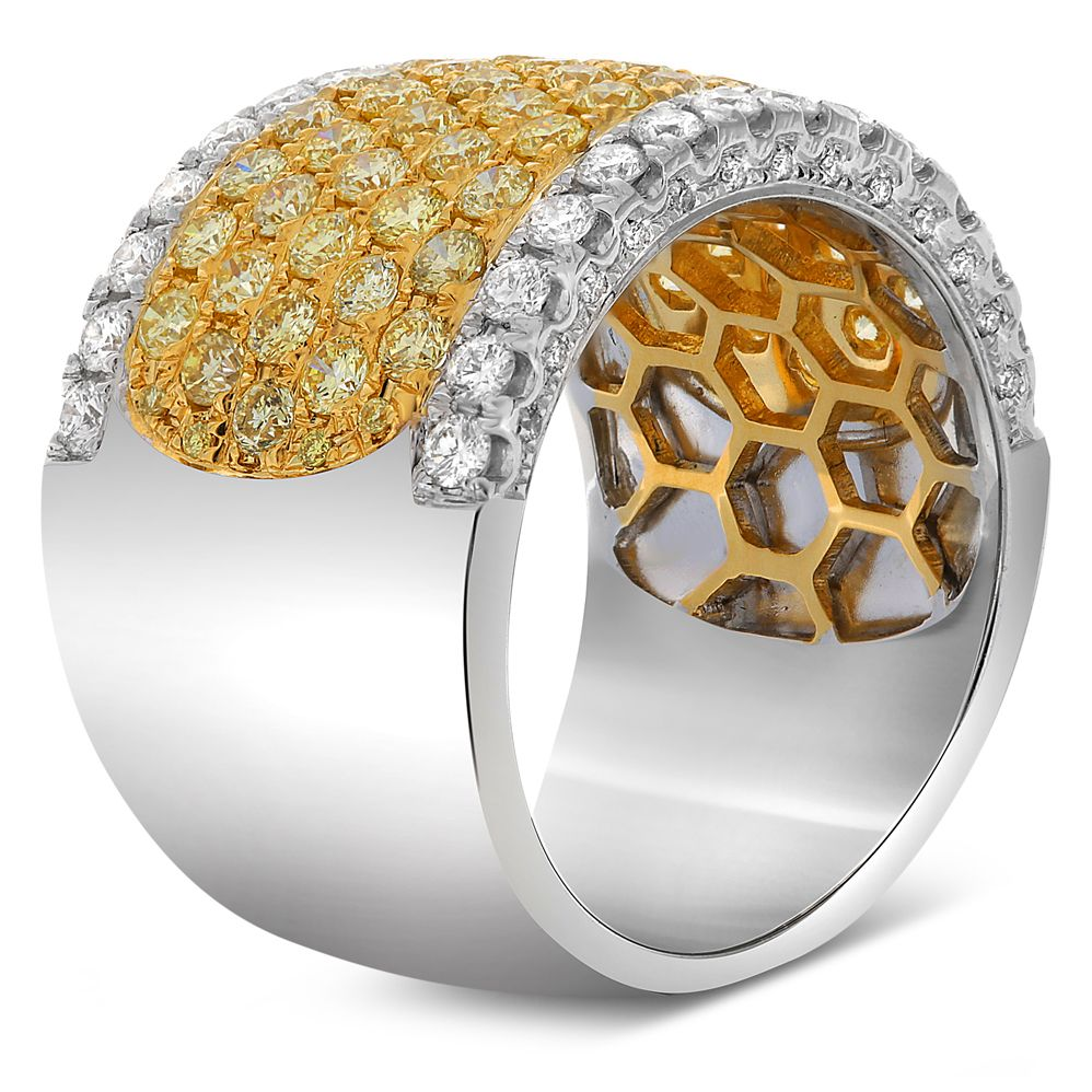 Seven Row Two Tone Diamond Band — view 3