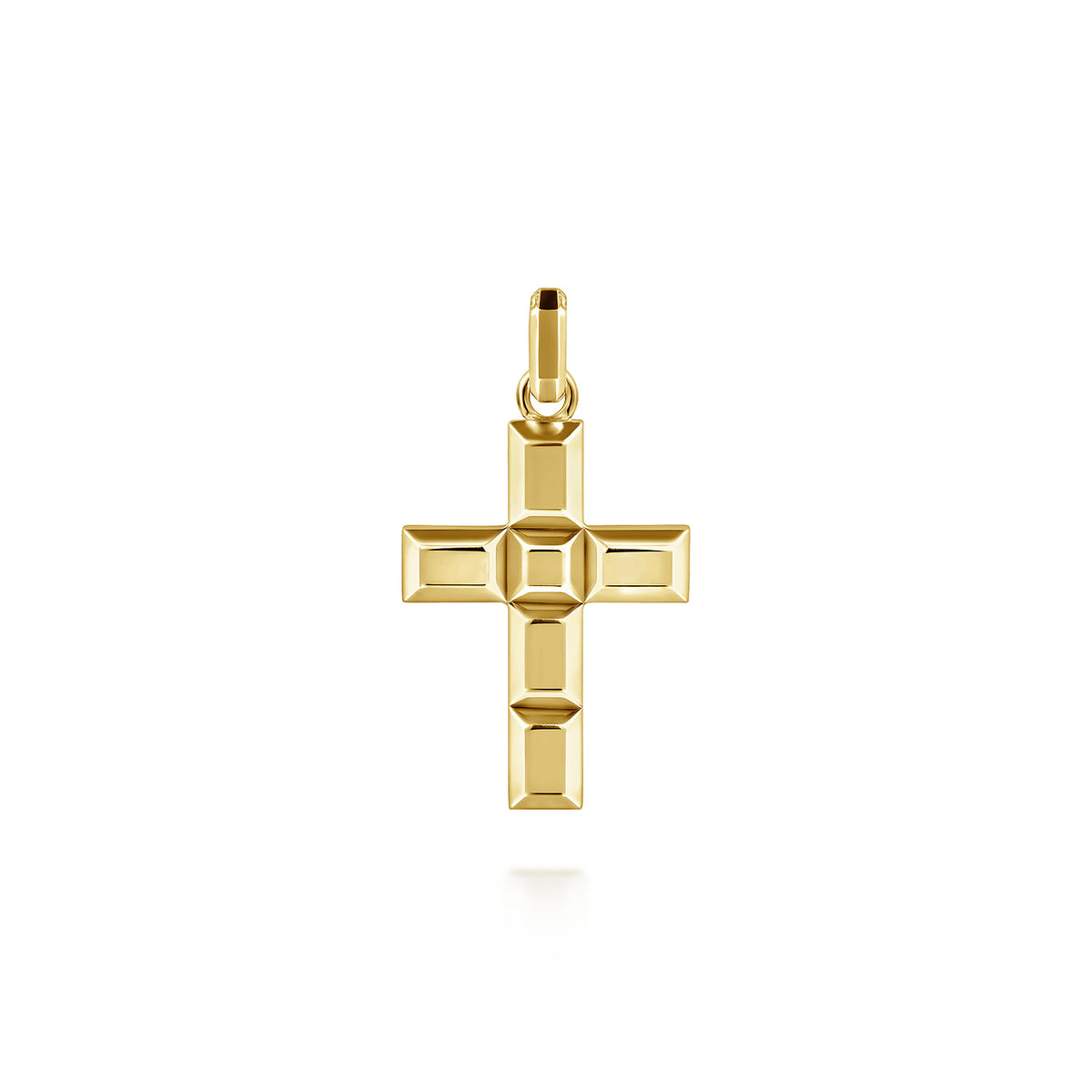14K Yellow Gold Rectangular Station Cross Pendant — Gabriel & Co. PCM6540Y4JJJ