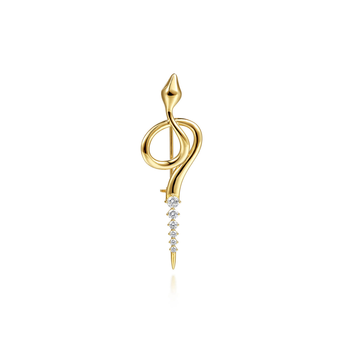 14K Yellow Gold Diamond Snake Pin — Gabriel & Co. PN7678Y45JJ