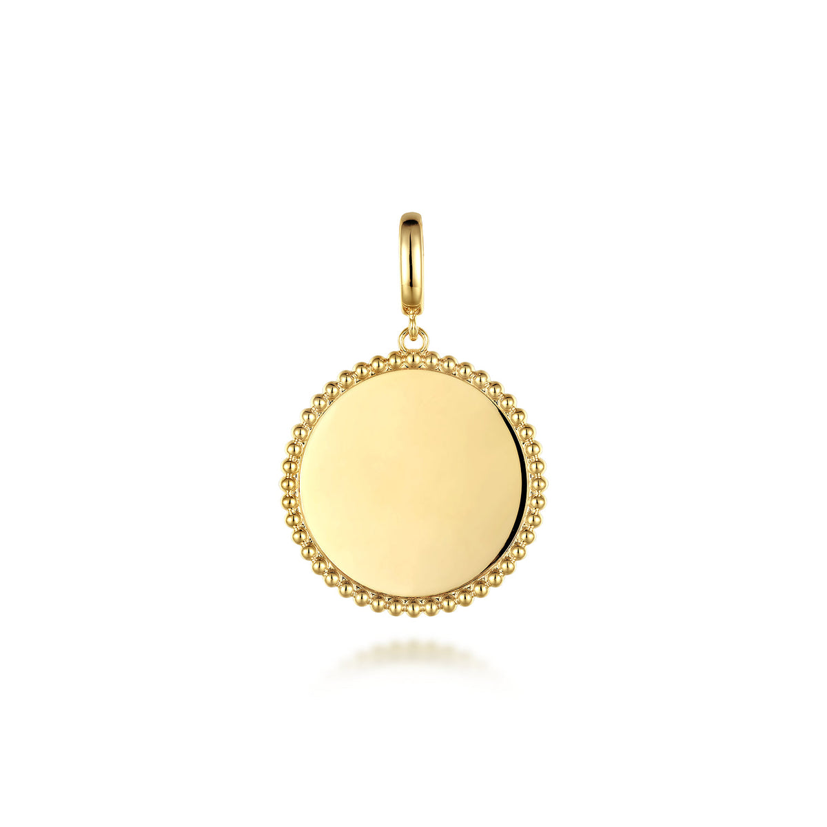 14K Yellow Gold Bujukan Round Personalized Medallion Pendant in size 24mm with Detachable Bail — Gabriel & Co. PT6591Y4JJJ